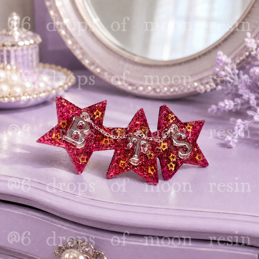 ✨ Handmade Resin Star Hair Clip — A Little Sparkle for Every ARMY! 💜