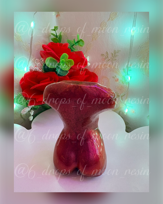 Divine Feminine Torso Sculpture – Shimmer Pink Resin