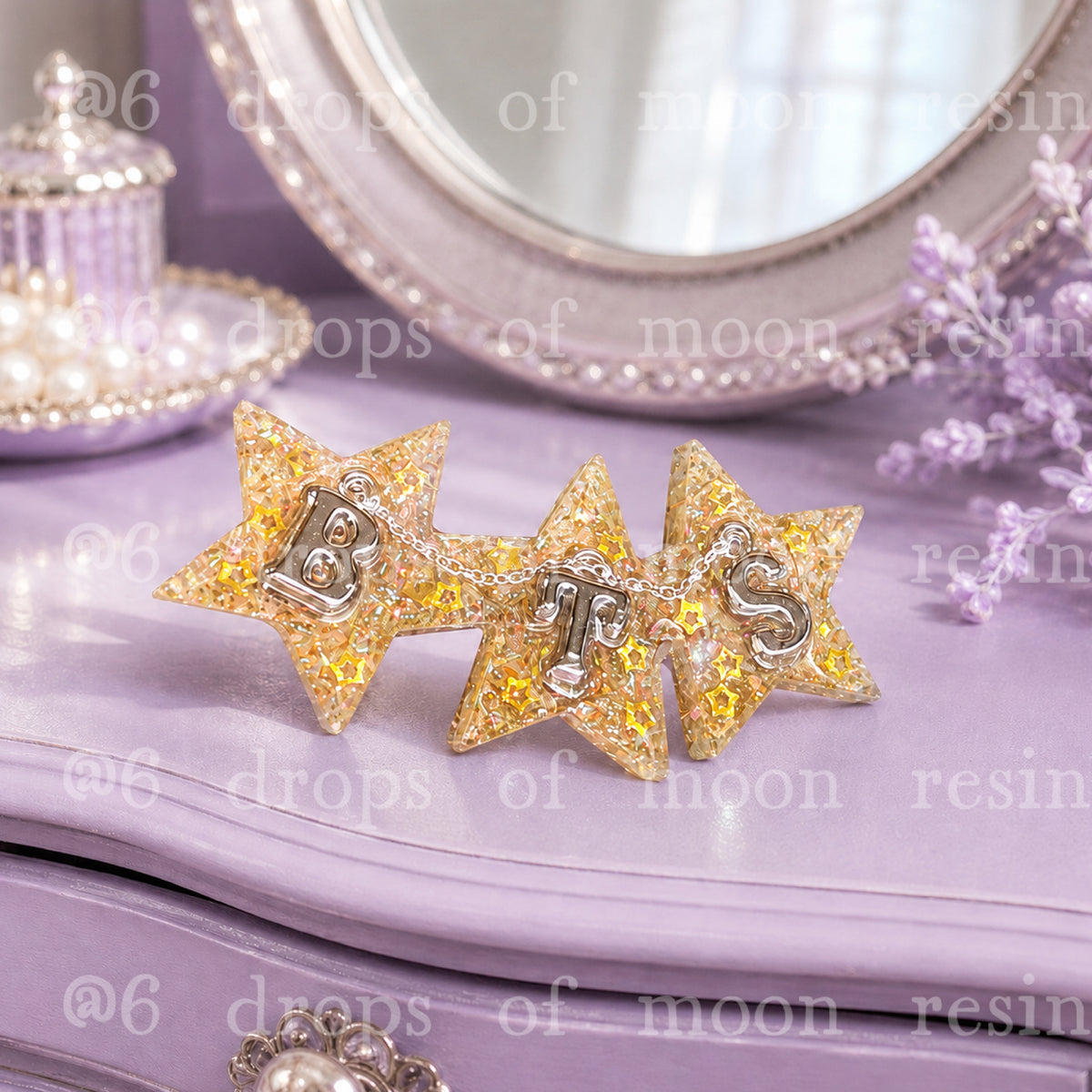 ✨ Handmade Resin Star Hair Clip — A Little Sparkle for Every ARMY! 💜