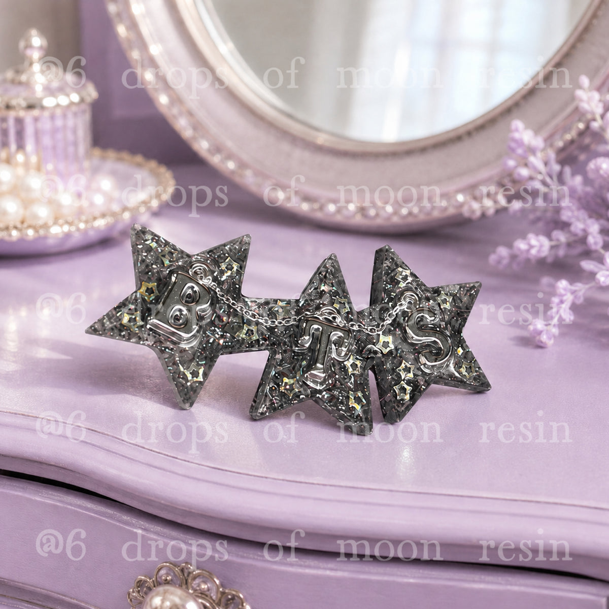 ✨ Handmade Resin Star Hair Clip — A Little Sparkle for Every ARMY! 💜