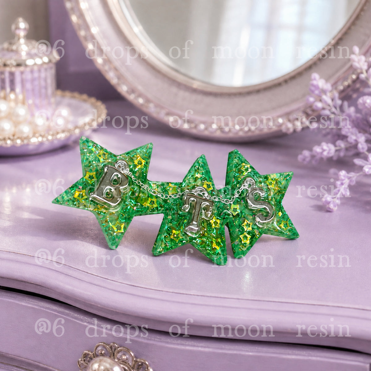 ✨ Handmade Resin Star Hair Clip — A Little Sparkle for Every ARMY! 💜
