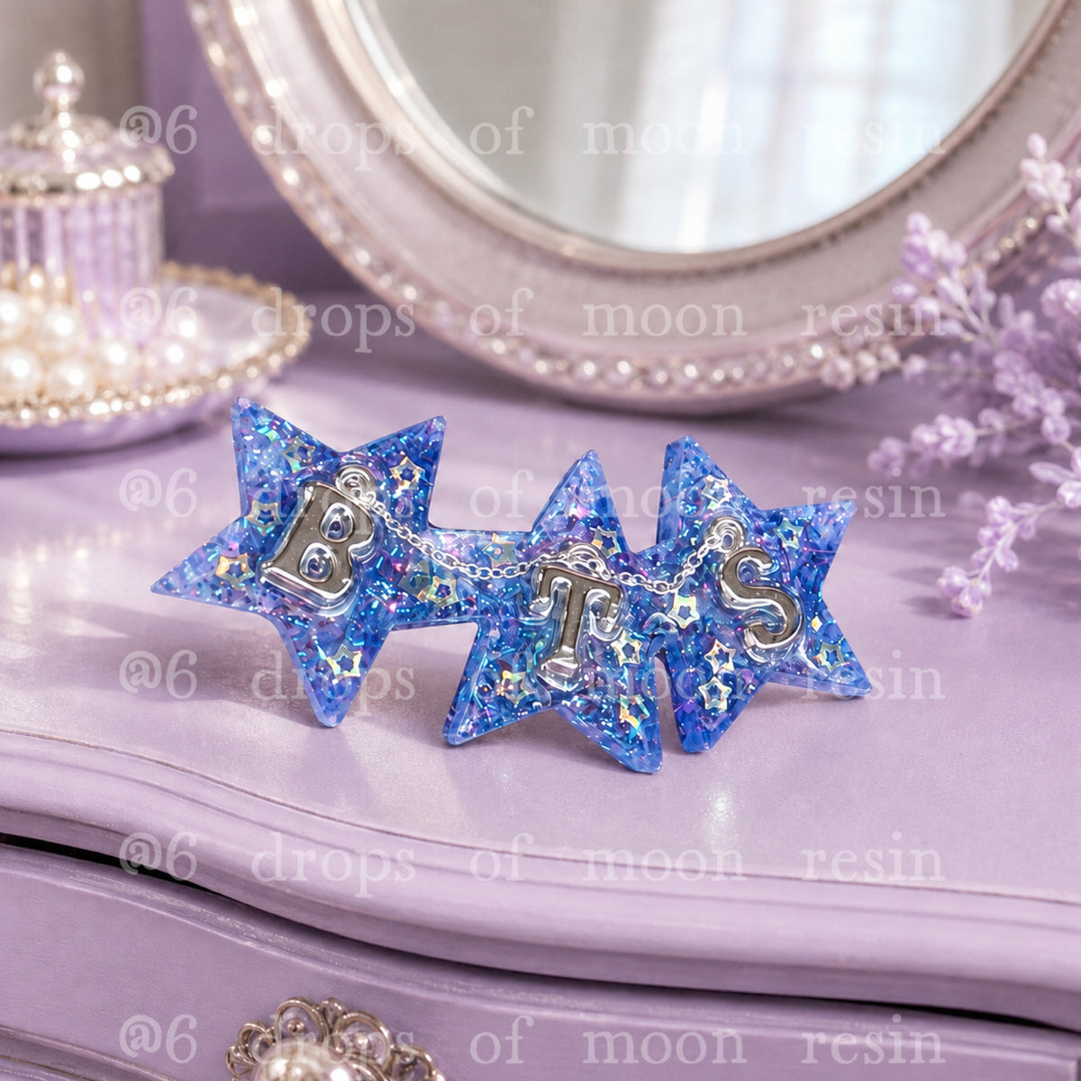 ✨ Handmade Resin Star Hair Clip — A Little Sparkle for Every ARMY! 💜