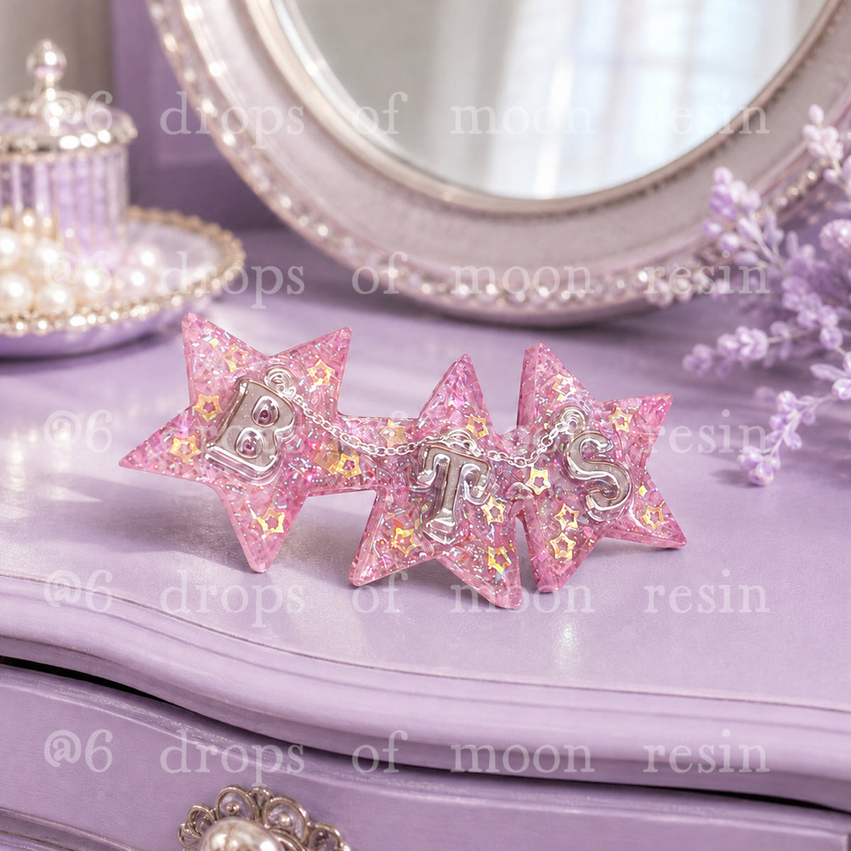 ✨ Handmade Resin Star Hair Clip — A Little Sparkle for Every ARMY! 💜