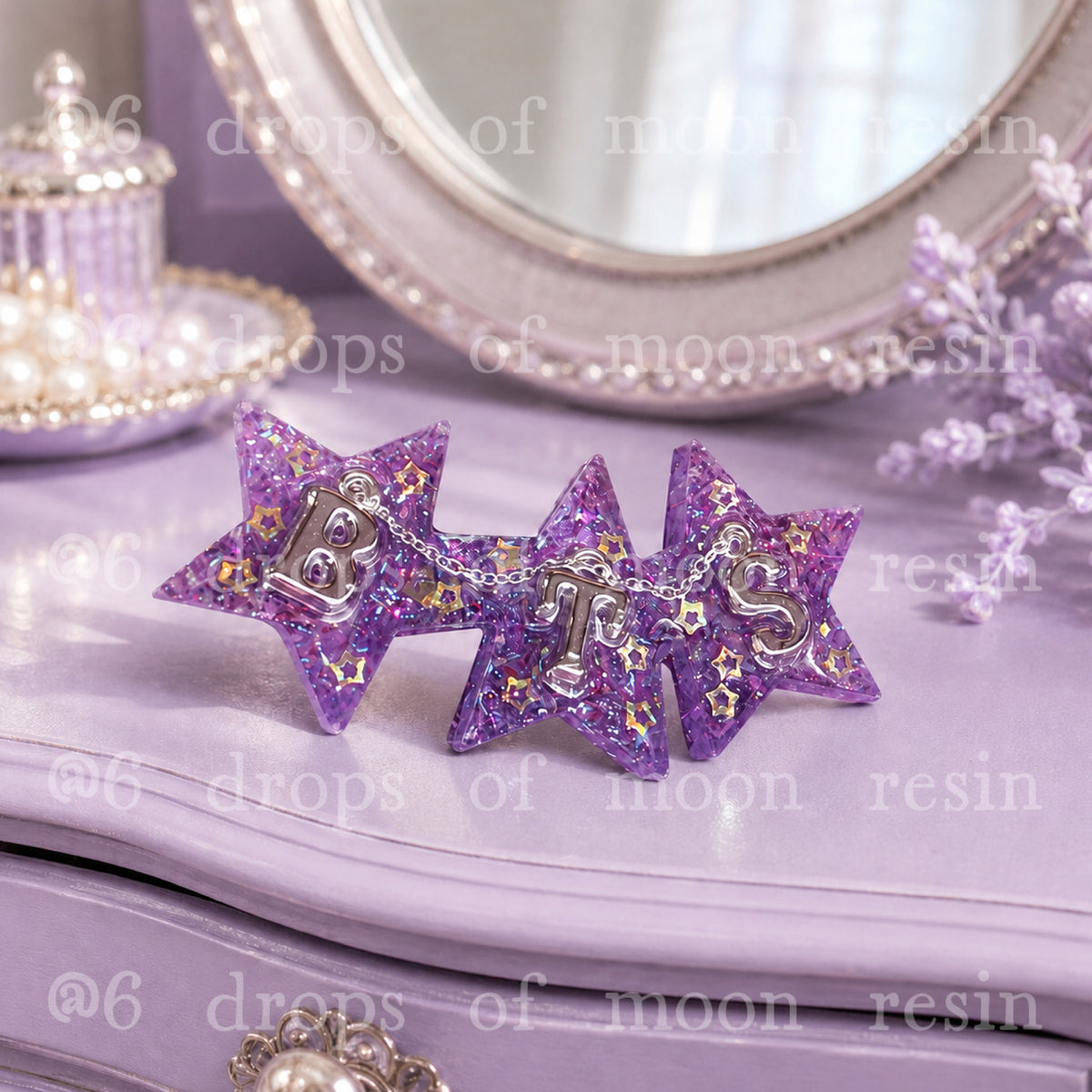✨ Handmade Resin Star Hair Clip — A Little Sparkle for Every ARMY! 💜