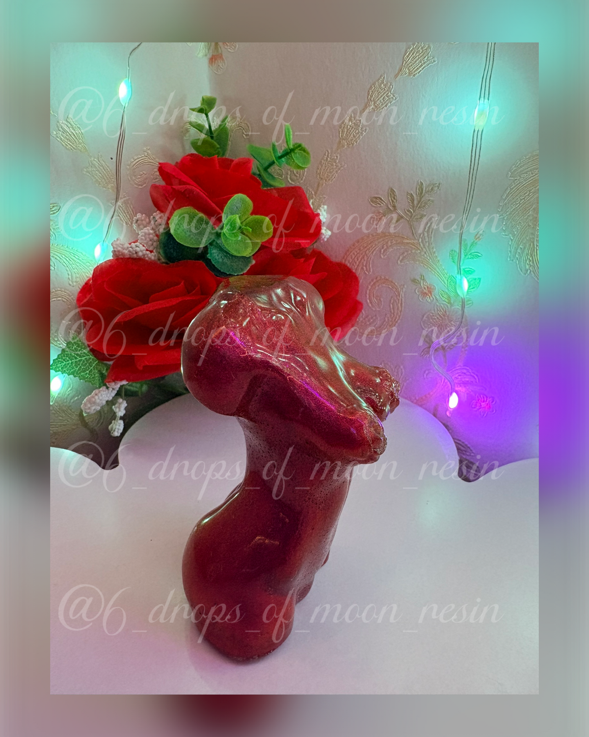 Divine Feminine Torso Sculpture – Shimmer Pink Resin
